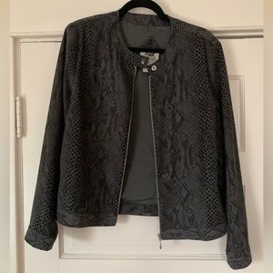 Snake print moto jacket